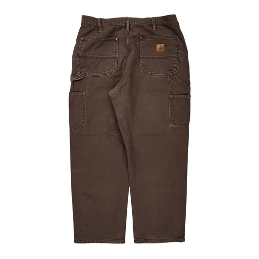 Carhartt Double Knee Carpenter Trousers - 33W 30L Brown Cotton