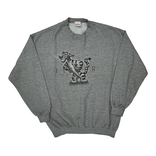 Disney Cartoon Sweatshirt - XL Grey Cotton