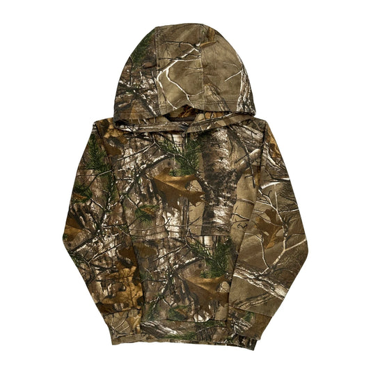 Age 8-10 Game Winner Camo Hoodie - Medium Camo Cotton Blend