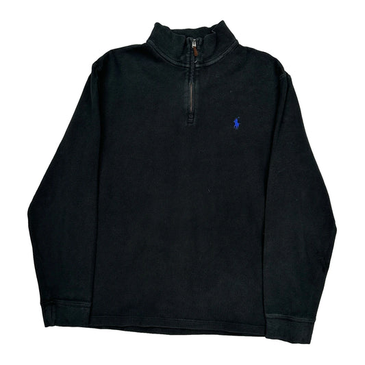Polo By Ralph Lauren 1/4 Zip - Large Black Cotton