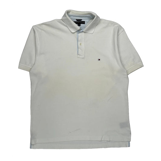 Vintage Tommy Hilfiger Polo Shirt - Large White Cotton