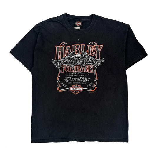 Powder Keg Harley Davidson Graphic T-Shirt - XL Black Cotton
