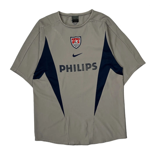 Vintage USA Nike 2002-04 Football Shirt - Small Grey Polyester