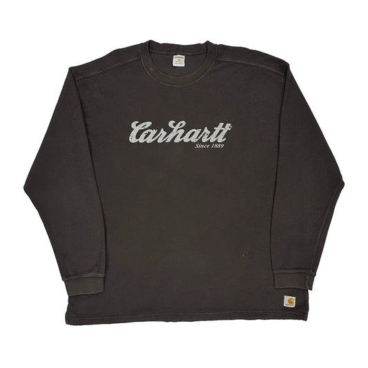 Carhartt Long Sleeve T-Shirt - XL Grey Cotton