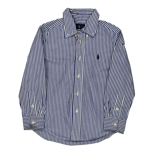 Age 4 Ralph Lauren Striped Shirt - Small Blue Cotton