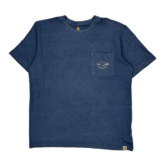 Carhartt T-Shirt - Large Blue Cotton