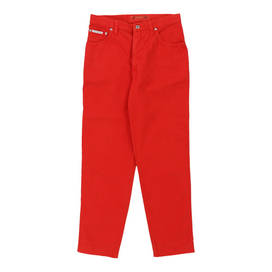 Krizia Trousers - 29W UK 10 Red Cotton