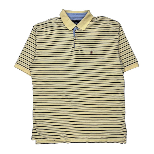 Tommy Hilfiger Striped Polo Shirt - 2XL Yellow Cotton