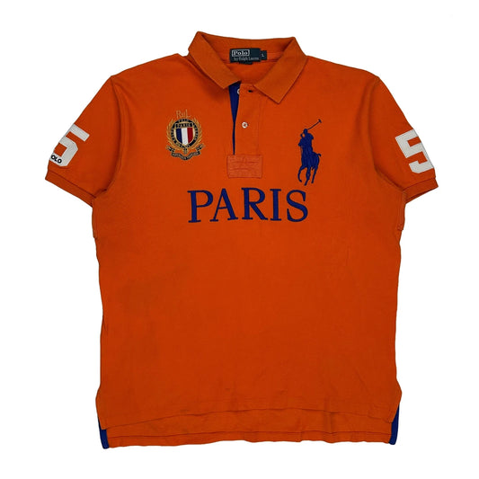 Big Pony Paris Polo By Ralph Lauren Polo Shirt - Large Orange Cotton
