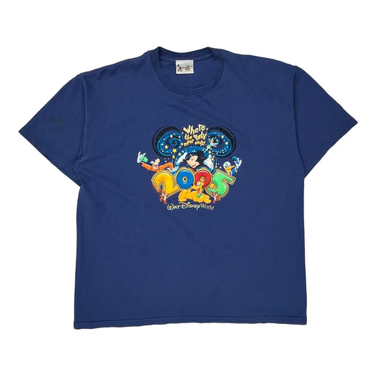 Walt Disney World 2005 Disney Graphic T-Shirt - XL Blue Cotton