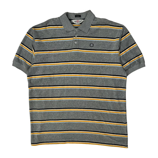 Ecko Unltd Striped Polo Shirt - XL Grey Cotton Blend