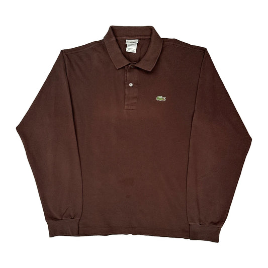 Lacoste Polo Shirt - Large Brown Cotton
