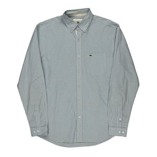 Lacoste Checked Shirt - Large Blue Cotton