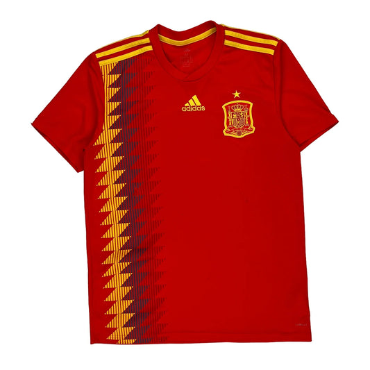 Spain National Team 2018/19 Home Adidas Football Football Shirt - Medium Red Polyester
