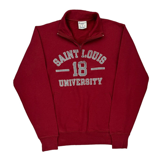 Saint Louis University Champion College 1/4 Zip - Small Red Cotton Blend