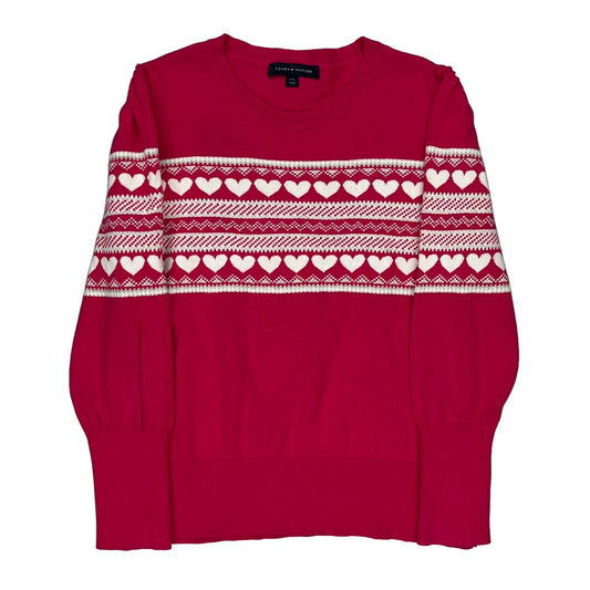 Tommy Hilfiger Christmas Jumper - Large Red Cotton
