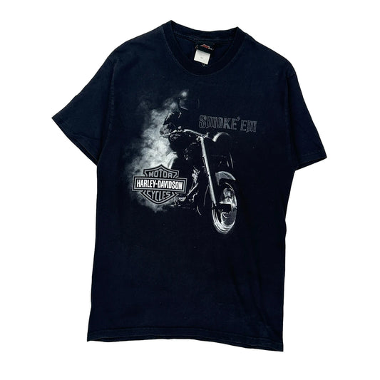 Smoky Mountain Harley Davidson Graphic T-Shirt - Small Black Cotton