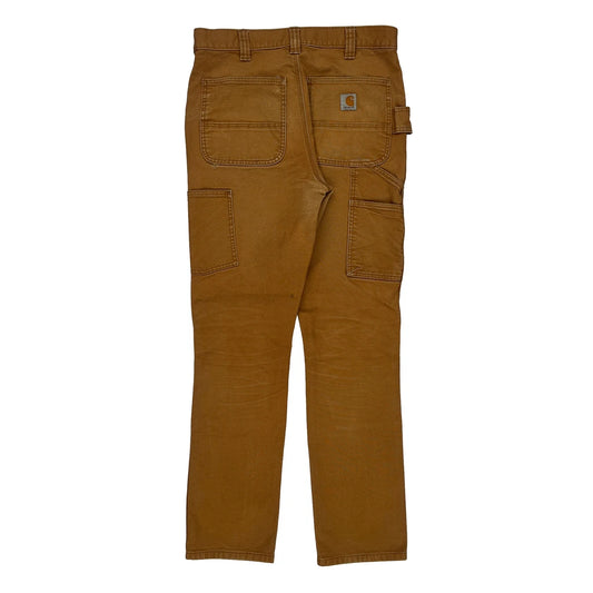 Workwear Carhartt Double Knee Carpenter Trousers - 32W 31L Brown Cotton Blend