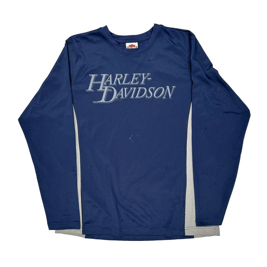 Harley Davidson Of North Texas Harley Davidson Long Sleeve T-Shirt - XL Blue Polyester