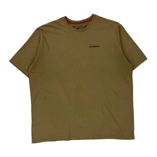 Patagonia Graphic T-Shirt - 2XL Khaki Cotton Blend