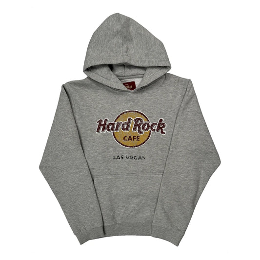 Vintage Las Vegas Hard Rock Cafe Graphic Hoodie - Medium Grey Cotton Blend