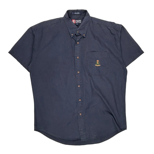 Chaps Ralph Lauren Short Sleeve Shirt - Large Navy Cotton