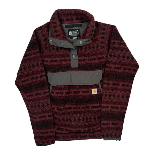 Carhartt Aztec T Snap Fleece - XS Burgundy Polyester