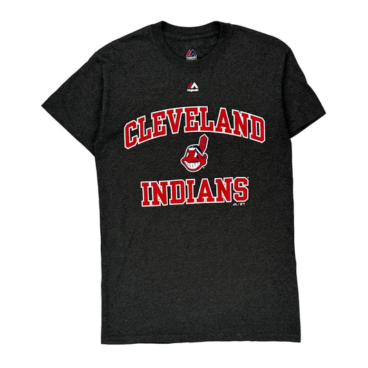 Cleveland Indians Majestic Mlb T-Shirt - Small Grey Cotton