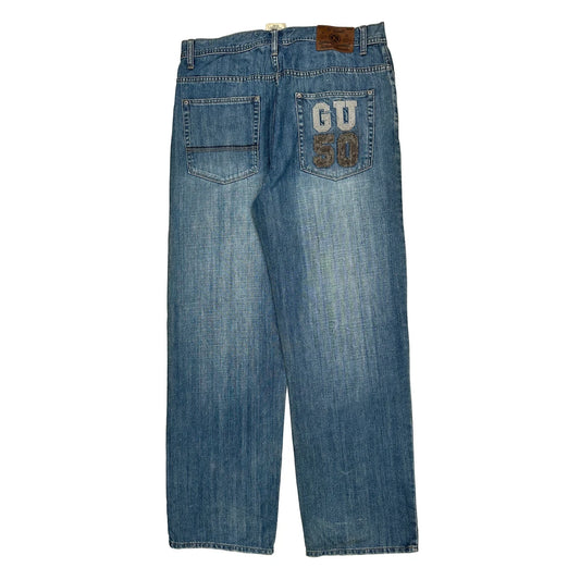 Fast Lane G Unit Graphic Jeans - 35W 32L Blue Cotton