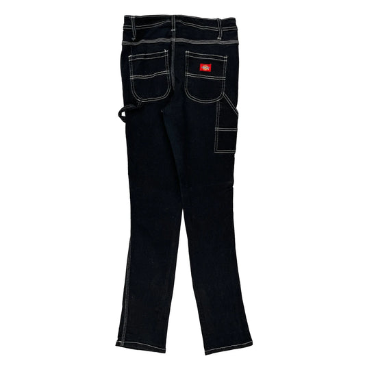 Dickies Contrast Stitch Carpenter Jeans - 27W UK 8 Black Cotton