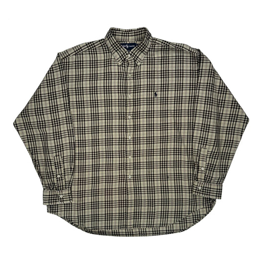 Ralph Lauren Checked Shirt - XL Beige Cotton