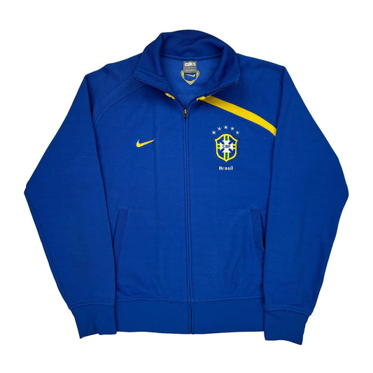 Brazil Nike Football Zip Up - Large Blue Polyester
