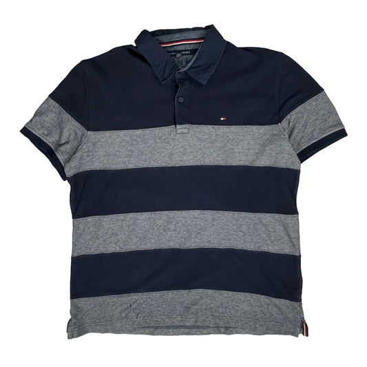 Tommy Hilfiger Striped Polo Shirt - XL Grey Cotton