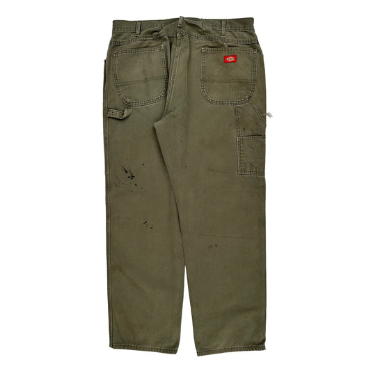 Dickies Carpenter Trousers - 35W 30L Green Cotton