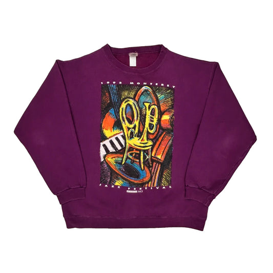 Made In USA Unbranded Monterey Jazz Festival 1993 Sweatshirt - XL Purple Cotton Blend