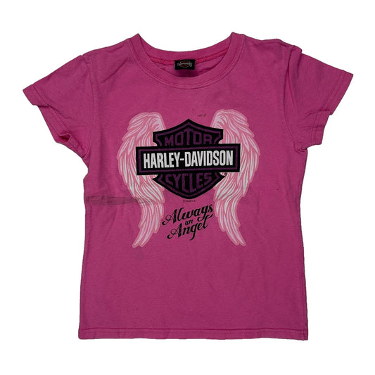 Harley Davidson Graphic T-Shirt - XS Pink Cotton