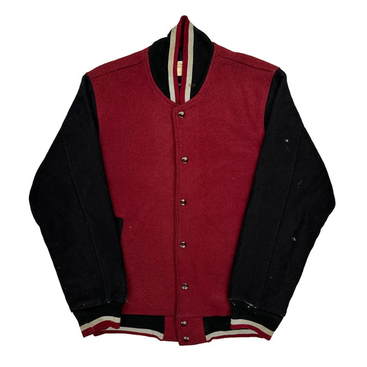 Wearguard Varsity Jacket - Medium Black Wool Blend