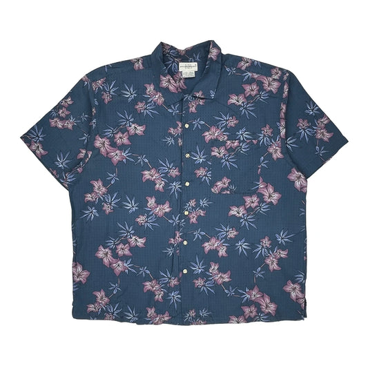 Knightsbridge Hawaiian Shirt - XL Blue Silk Blend