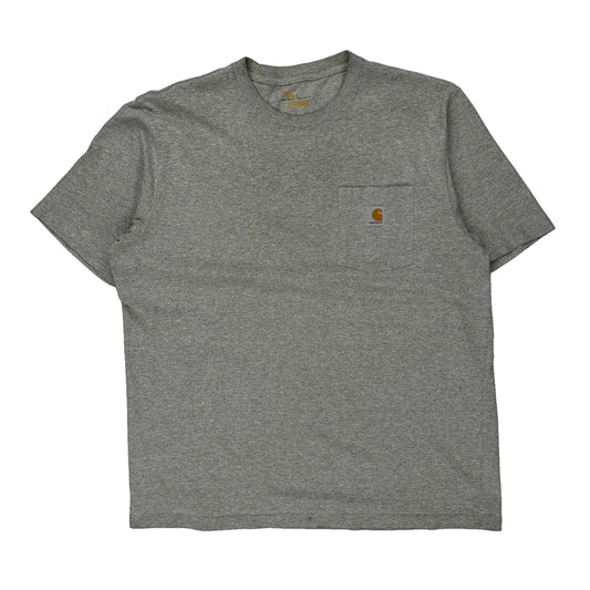 Camo Logo Carhartt T-Shirt - Large Grey Cotton