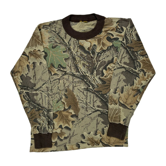 Vintage Age 8 Mossy Oak Long Sleeve T-Shirt - Small Camo Cotton