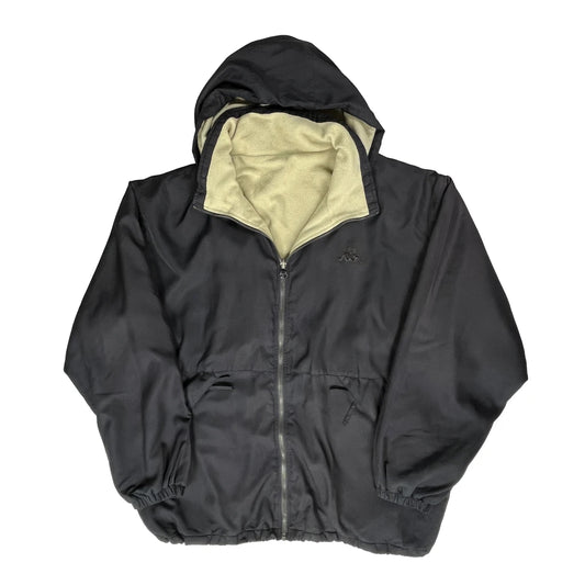 Kappa Windbreaker - Large Black Polyester