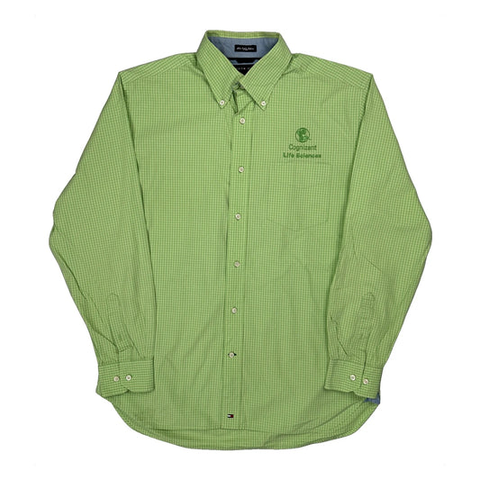 Vintage Tommy Hilfiger Checked Shirt - Medium Green Cotton
