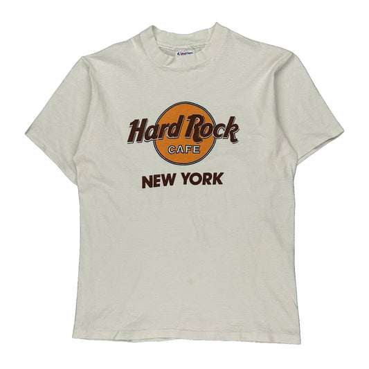 New York Hard Rock Cafe Graphic T-Shirt - Medium White Cotton