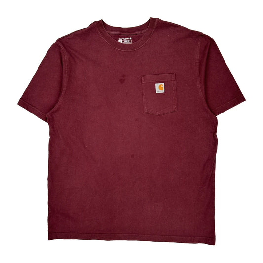 Carhartt T-Shirt - XL Burgundy Cotton