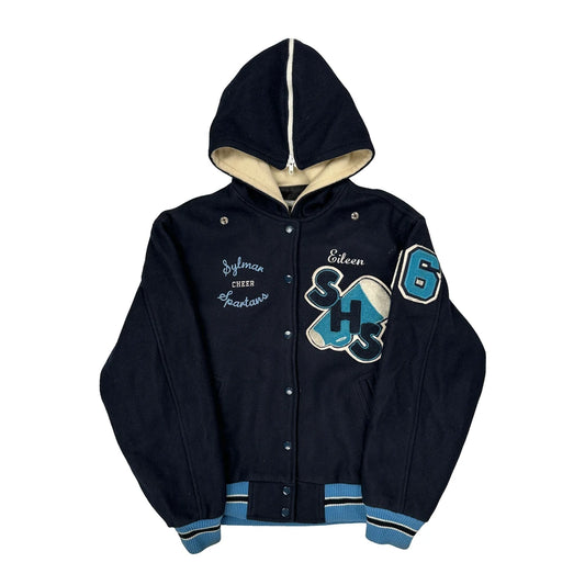 Spartans C&L College Varsity Jacket - Medium Navy Wool
