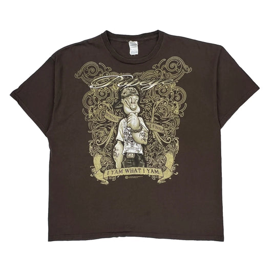 Popeye Delta Graphic T-Shirt - 2XL Brown Cotton