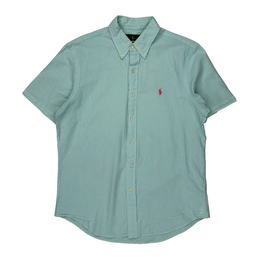 Ralph Lauren Striped Short Sleeve Shirt - Medium Blue Cotton