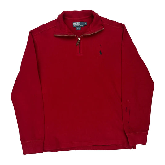 Polo By Ralph Lauren 1/4 Zip - Medium Red Cotton