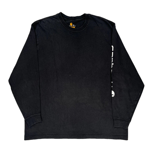 Carhartt Spellout Long Sleeve T-Shirt - 2XL Black Cotton