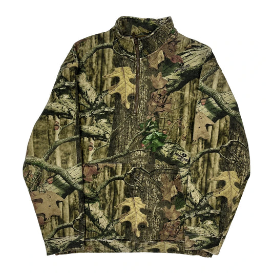 Cabelas Camo 1/4 Zip - Large Green Polyester